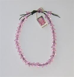 Halskæde med lyserød krystal