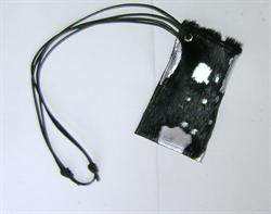 Mobil-taske i sort sølv koskind