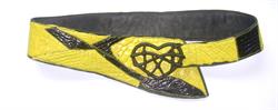 Hotsjok design gul sort  krokodillebælte med hjerte