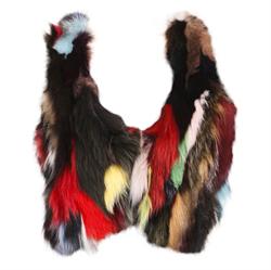 Hotsjok design håndlavet vest i multicolor ræve-pels.