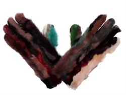 Unikke Italienske handsker med multicolor mink.