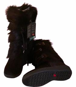 Pelsstøvle i brun ged.