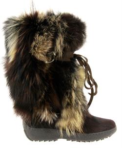 Pelsstøvle i brun ræv.