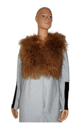 Super pelsvest i cognac tibetlam,  Hotsjok.dk