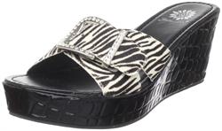 Sandal i zebra kalveskind med hår